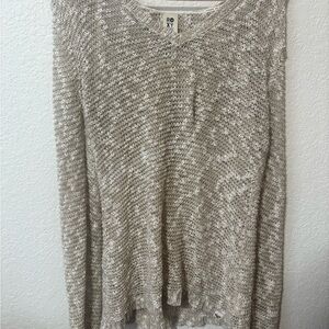 Roxy Tan and Cream Knit Sweater